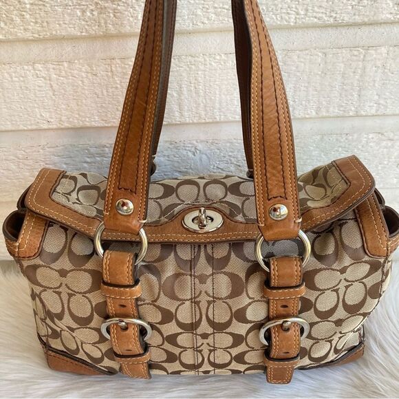 Coach Handbags - COACH Gallery Y2K Chelsea Signature Tan Brown 10986